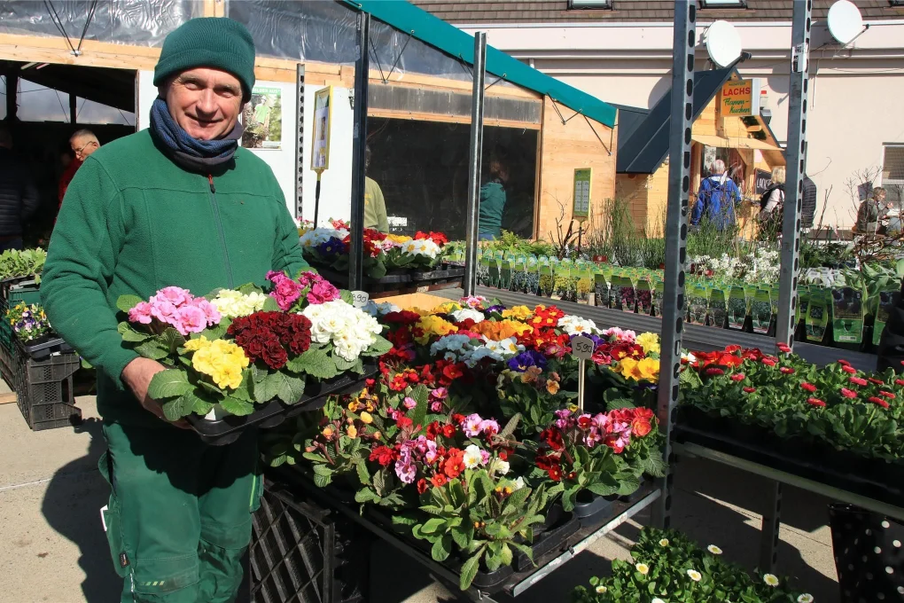 Bei der Gärtnerei und Baumschule Tröltzsch am Görnitzer Weg wird die Präsentation der Gartenbaubetriebe und Baumschulen für die neue Saison eröffnet.
