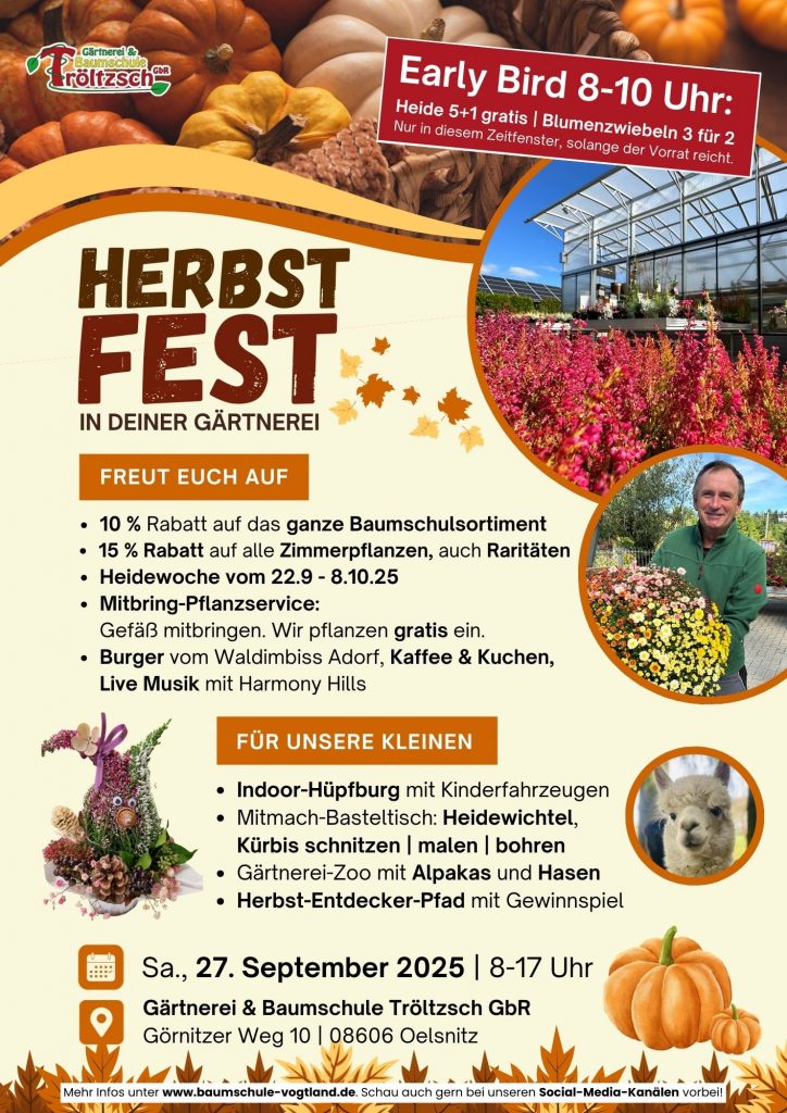 Herbstfest in der Gärtnerei & Baumschule Tröltzsch