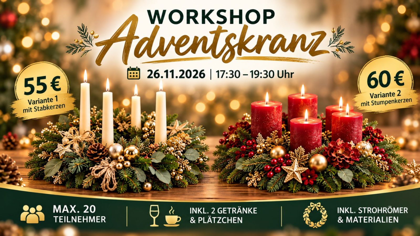 Workshop: Adventskranz binden & Dekorieren